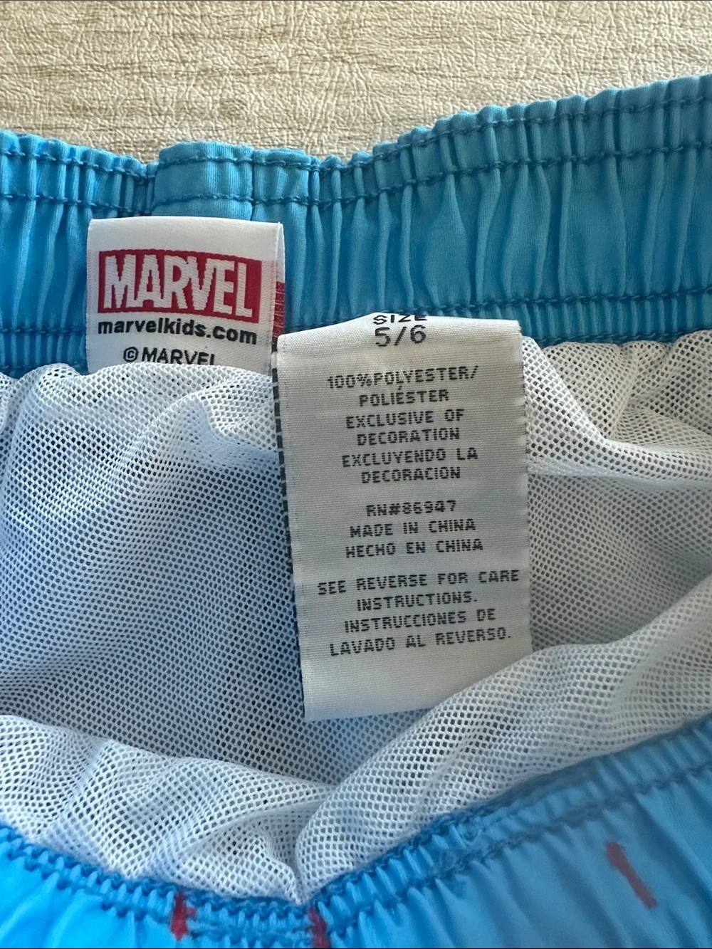 Marvel Blue and Red Avengers Swim Trunks with Captain America and Hulk